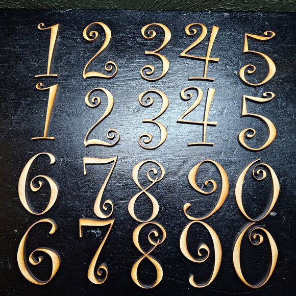 Decor - Real Wood Numbers in Curlz Font (3 inch) - Picture 3 of 8
